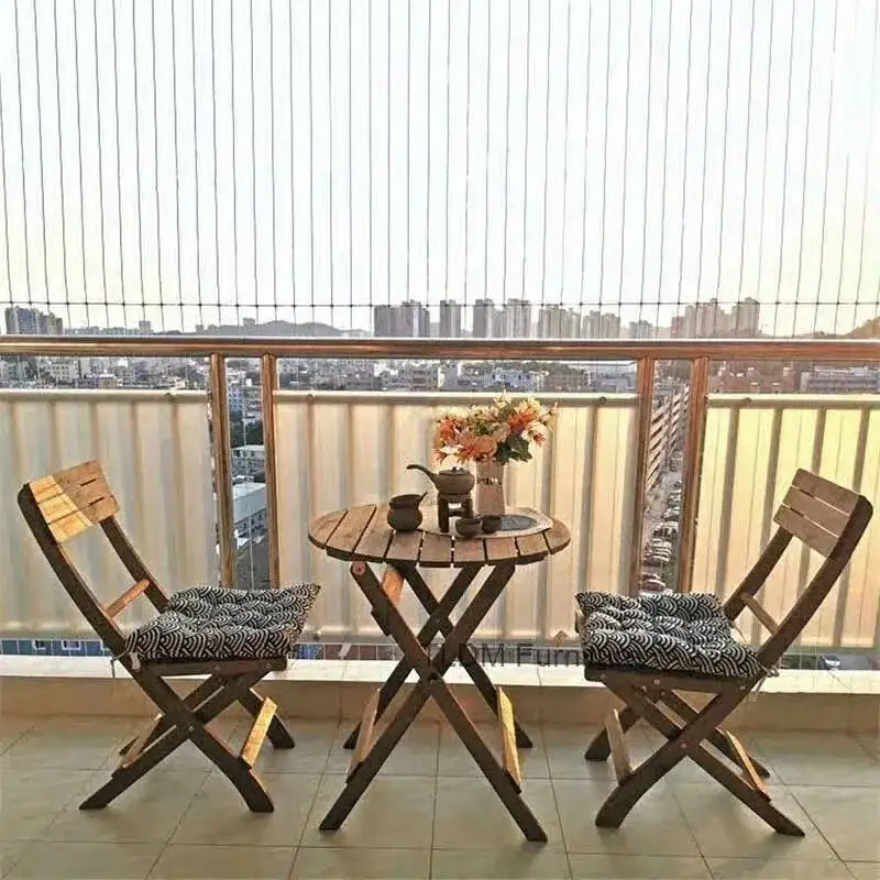 Chairs Furniture Sets Solid Wood Folding Dining Table and modern Portable Outdoor Courtyard Garden Terrace Set Home Study Desk X