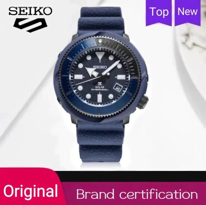 Seiko-男性用円形スポーツウォッチ,発光ダイヤル,シリコンストラップ,オリジナル,トップブランド,カップル,prospex,sne537