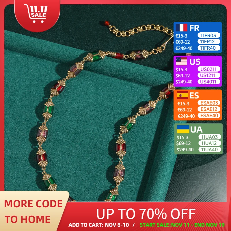

Vintage Jewellery Enamel Natural Stone Choker Necklaces Gothic Woman Charms Luxury Designer Jewelry On The Neck Mothers Day Gift