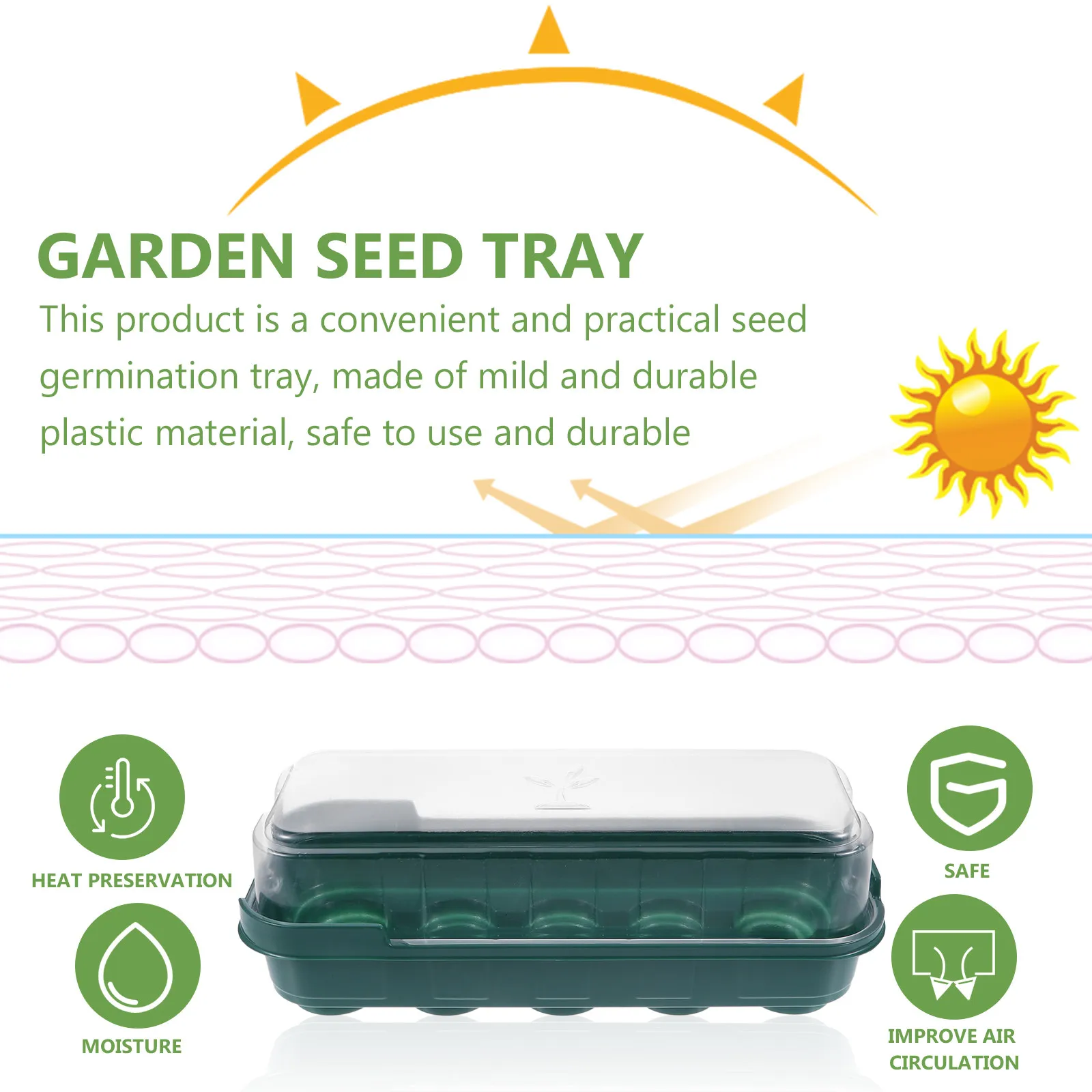 

Набор из 5 пластиковых лотков для рассады с прозрачной крышкой, для выращивания овощей, цветов и домашнего садоводства