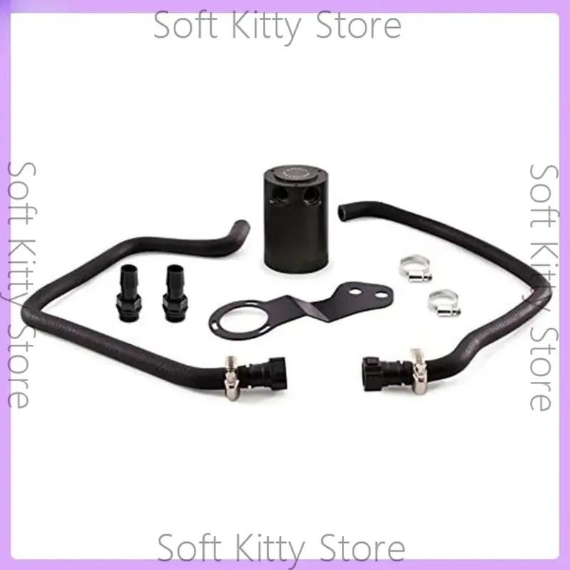 1set New PCV Baffled Oil Catch Can Kit with Pre-Installed Hoses & 1/2