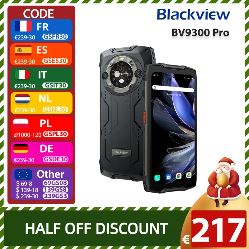 Blackview-Smartphone BV9300 PRO Robuste, Téléphone Portable Helio G99 Android 13, 24 Go de RAM + 256 Go, Affichage Touriste, Première Mondiale