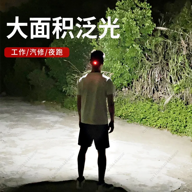 Rechargeable Bright LED Flood Headlamp, Waterproof Hard Hat Mounted Light for Construction, Greenhouse Maintenance Work