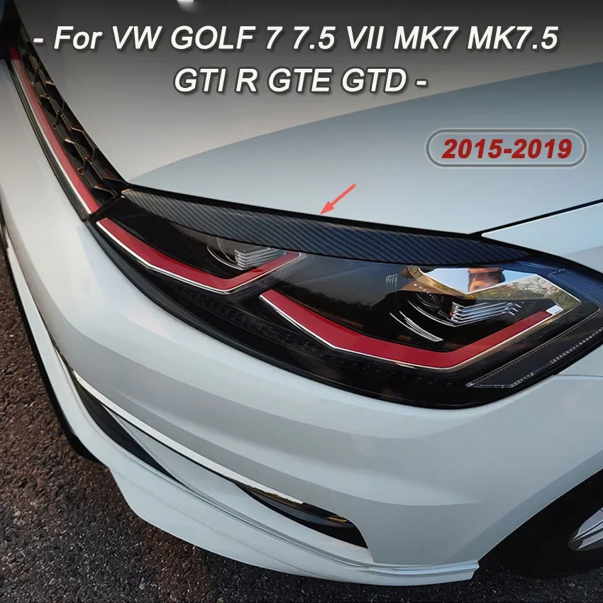 For VW GOLF 7 7.5 VII MK7 MK7.5 GTI R GTE GTD 2013-2020 Headlights Eyebrow Eyelids Stickers Trim Cover  Accessories Body Kit