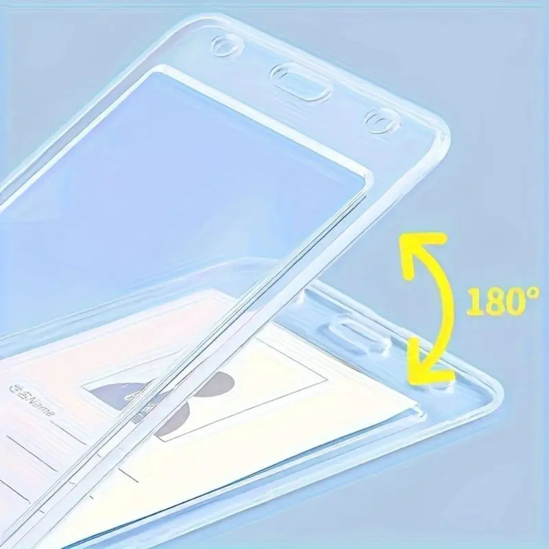 Card Case Chest Card Lanyard Double-Sided Document Case Factory Brand Transparent Chest Card Case Wholesale