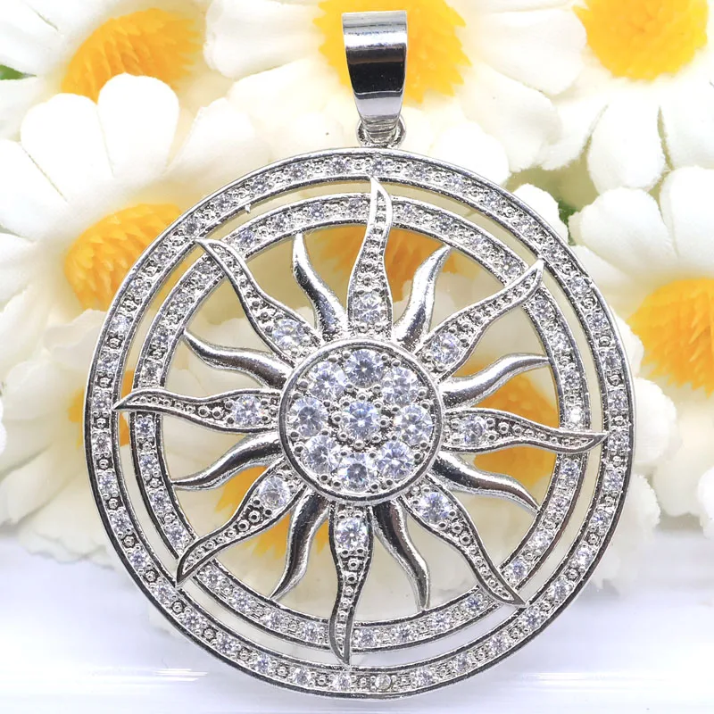 

Купите 4, получите 1 бесплатно 46x36 мм, большой размер, круглая форма, синий, бирюзовый, розовый, кунцит, CZ, женская повседневная одежда, свадебный серебряный кулон