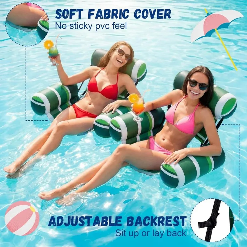1Pcs Adult Inflatable Pool Lounge Chair,Durable PVC Floating Bed for Beach &Swimming Pool,Foldable Water Lounger, Mixed Colors