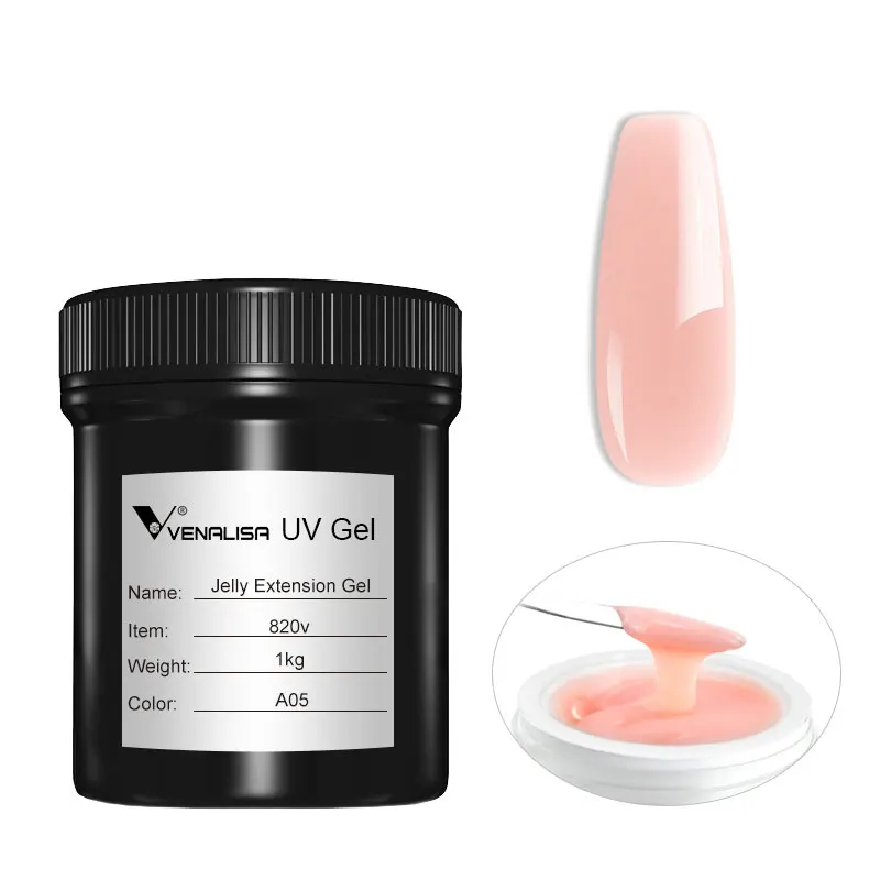 1L VENALISA Jelly Gel Nagellack Jelly Pink Nude Farbe Nagelverlängerungsgel Builder Gum Gel Soak Off UV LED Nachfüllpackung 1kg