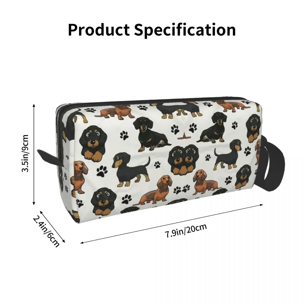 Dachshund Dog Cartoons Cute Makeup Bag Cosmetic Organizer Storage Dopp Kit Toiletry Cosmetic Bag for Women Beauty Pencil Case