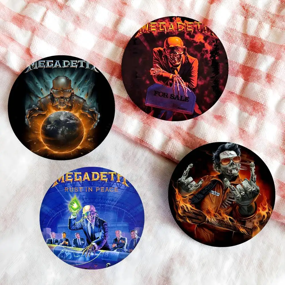 Heavy Metal Rock Roll música Megadeths alfileres de botón redondo eslogan broches creativos mochila ropa decoración moda dibujos animados