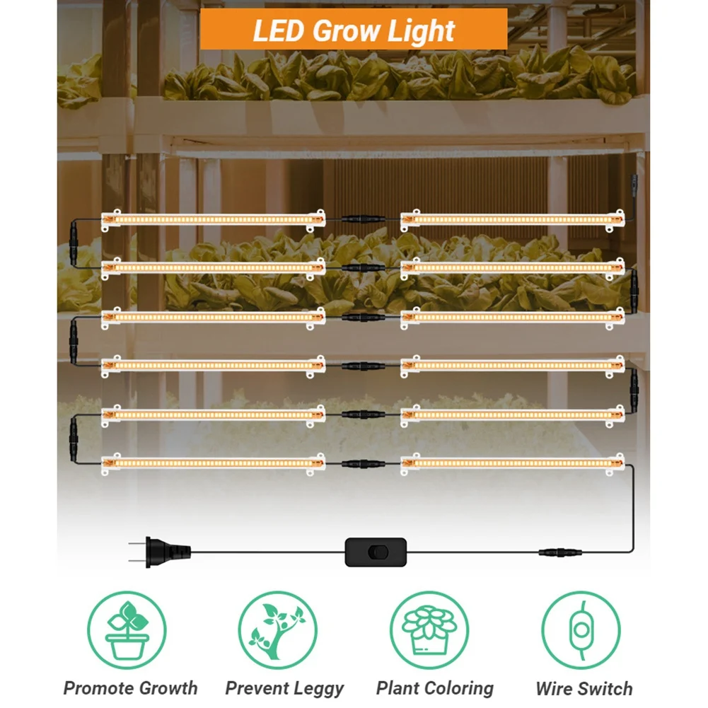 LED تنمو شرائط مصباح 50 سنتيمتر للنباتات رف الزهور الداخلية تزايد مصباح الطيف الكامل الاتحاد الأوروبي التوصيل-BEAU