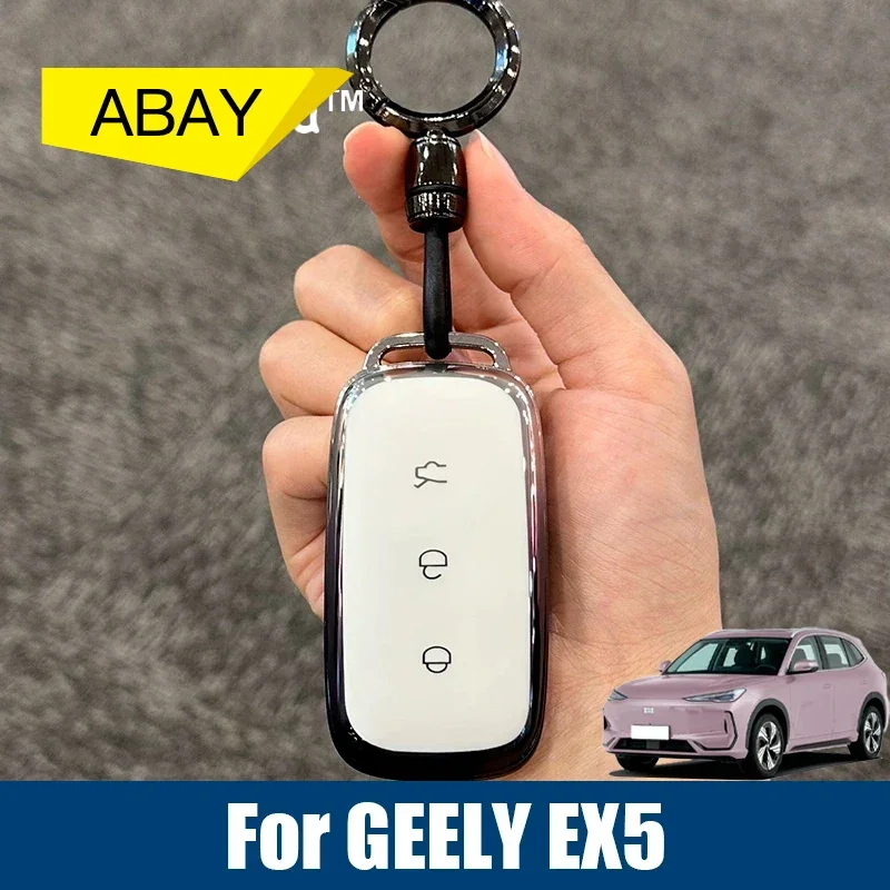 

Fit Geely EX5 Galaxy E5 2024 2025 2026 Soft TPU Car Smart Key Cover Key Case Remote Control Cover Protection Shell Accessories