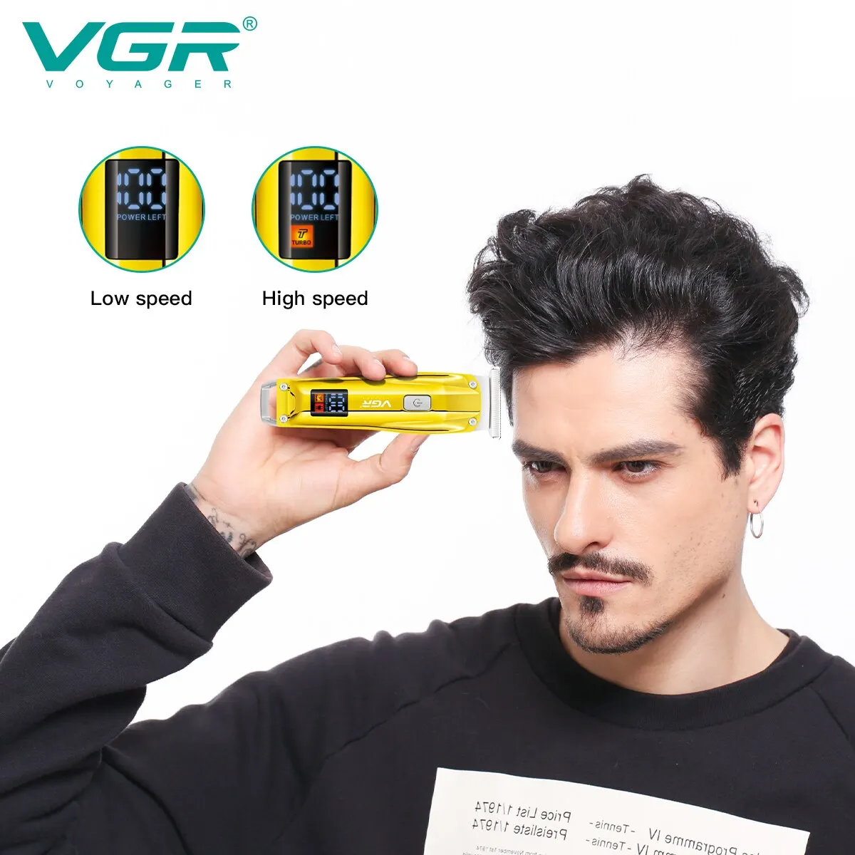 VGR Hair Clipper Electric Hair Cutting Machine Cordless Haircut Machine Rechargeable Hair Trimmer Portable Trimmer for Men V-956