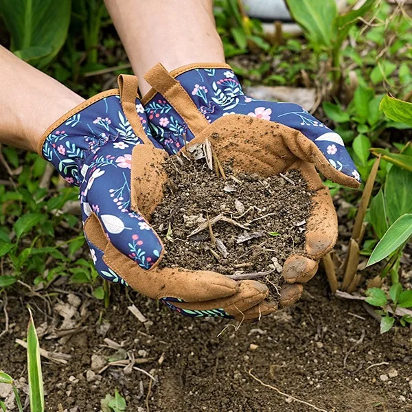 Microfiber Printed Gloves for Planting Weeding Horticultural Stinger Resistant Bush Non-slip