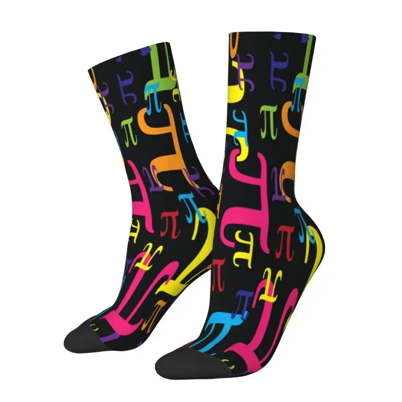 Funny Pieces Of Pi Math Science Socks Men Women Warm 3D Printed Geek Mathematics Basketball Sports Crew Socks