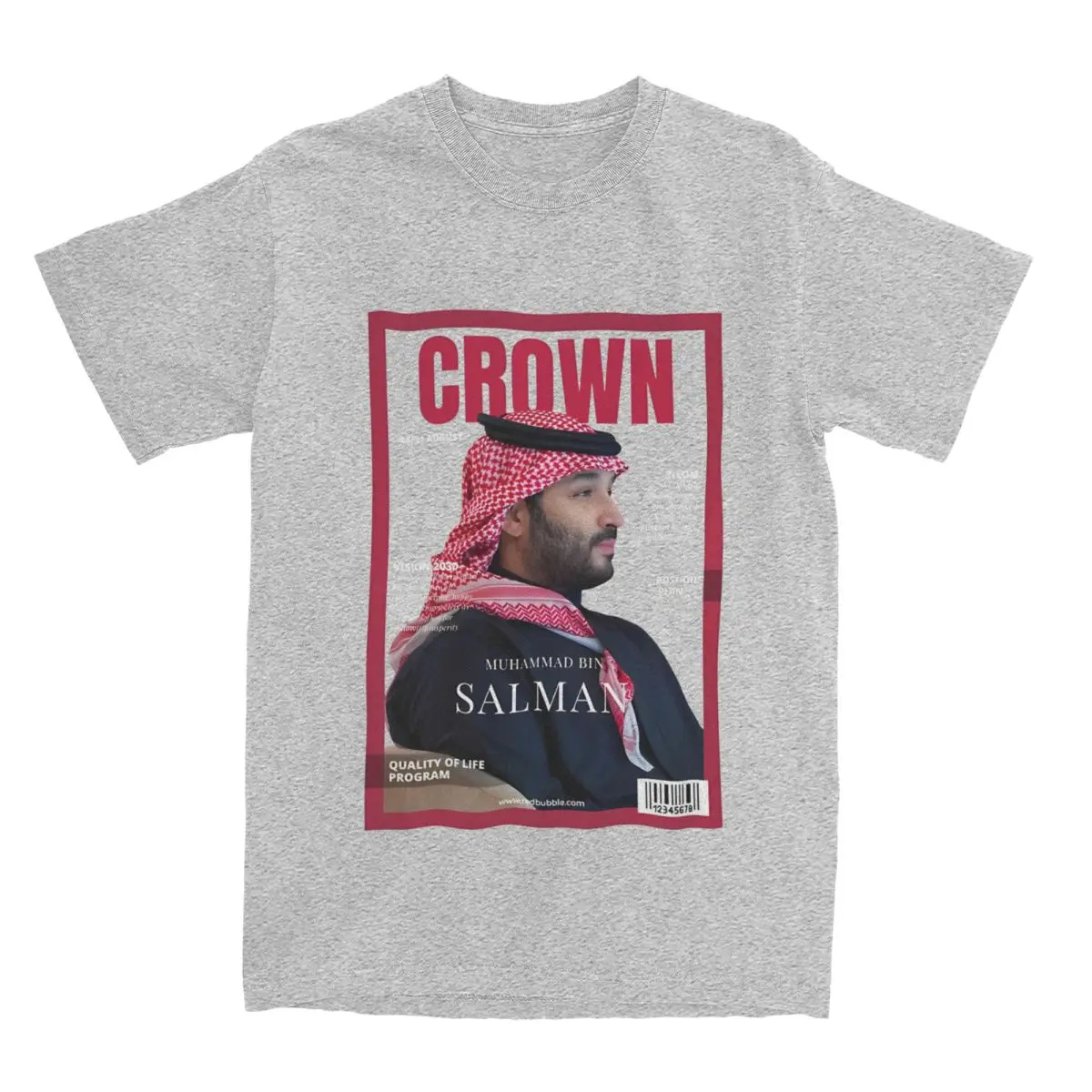 الصيف جولة الرقبة أزياء نمط زائد حجم الملابس تاج الأمير MBS تي شيرت للرجال المملكة العربية السعودية متعة القطن تي شيرت