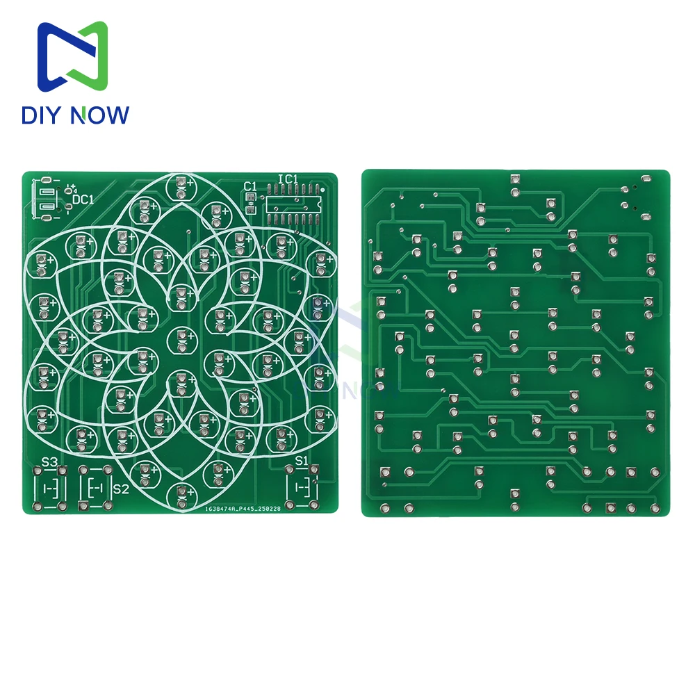 Diy kit eletrônico multi estilo padrão moinho de vento eletrônico fluindo luz água 43 led DC4-5V conjunto treinamento componente solda