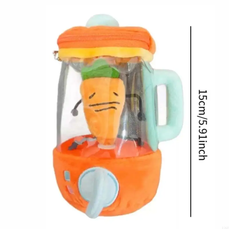 D5QF Schattige Roterende Wortel Juicer Knuffel Voor Kind Verjaardagscadeau 6 inch Wind-up Wortel Gevulde pluche Groente