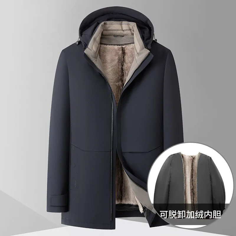 New Arrival Padded Cotton Jacket with Inner Lining Men, Detachable Cap Thick Fleece for Warmth Plsu Size 3XL-5XL6XL7XL8XL 9XL