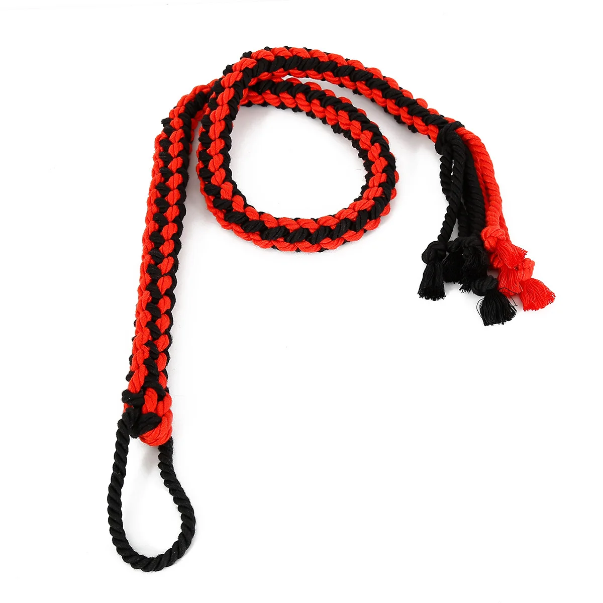 120CM Red and Black Ramie Rope Weave Horse Whip Bull whip for Horse Training Crop Whip 120CM