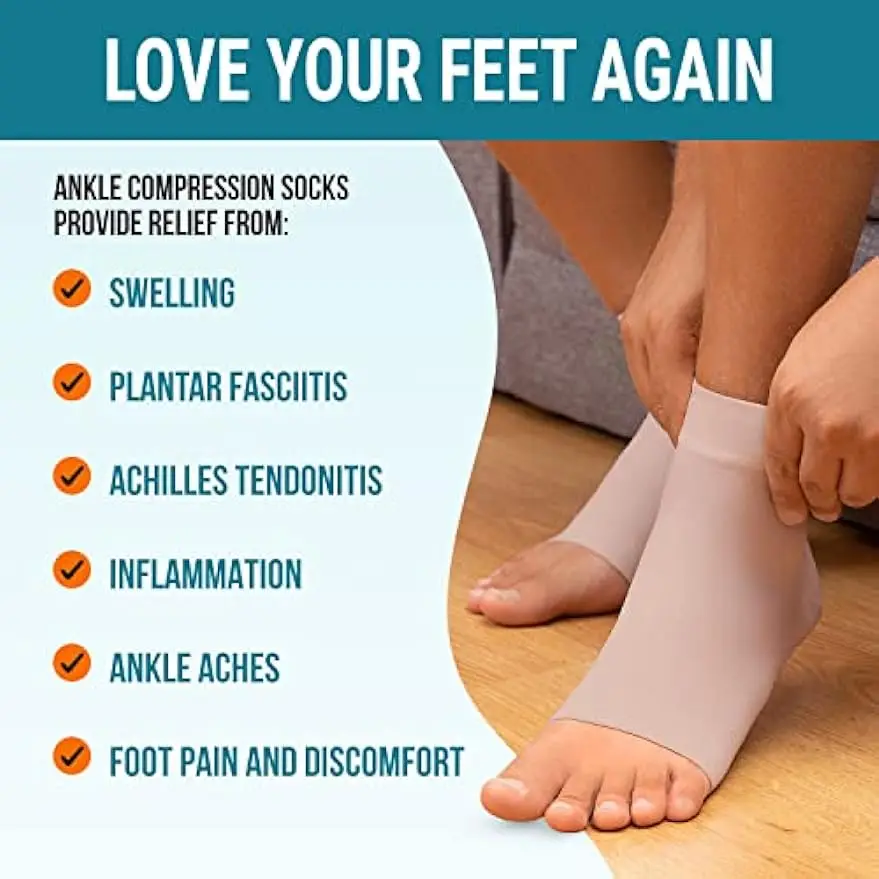 Ankle Brace Compression Support Sleeve for Women & Men,Ankle Compression Socks for Plantar Fasciitis,Foot & Ankle Swelling