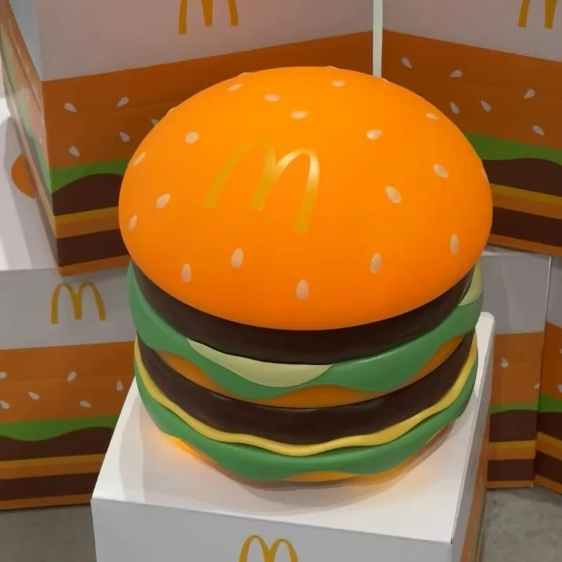 Lampe de chevet hamburger avec 3 options d'éclairage réglables, jouets amicaux, veilleuses, cuillère à soupe, cadeaux d'anniversaire pour enfants