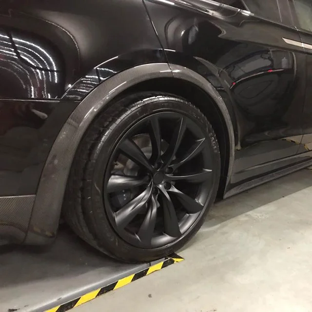 Creease 6 TEILE/SATZ Carbon Faser Auto Seite Fender Flare Radlauf Kotflügel Flares Trim für Modell X 16-18