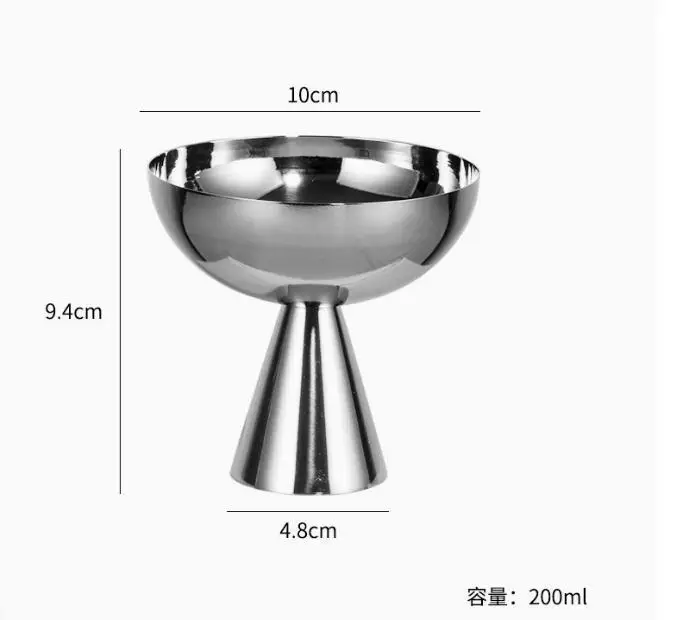 

Stainless Steel Dessert Bowl High Footed Design for Ice Cream Salads Fruits Puddings Stable Elegant Minimalist Round