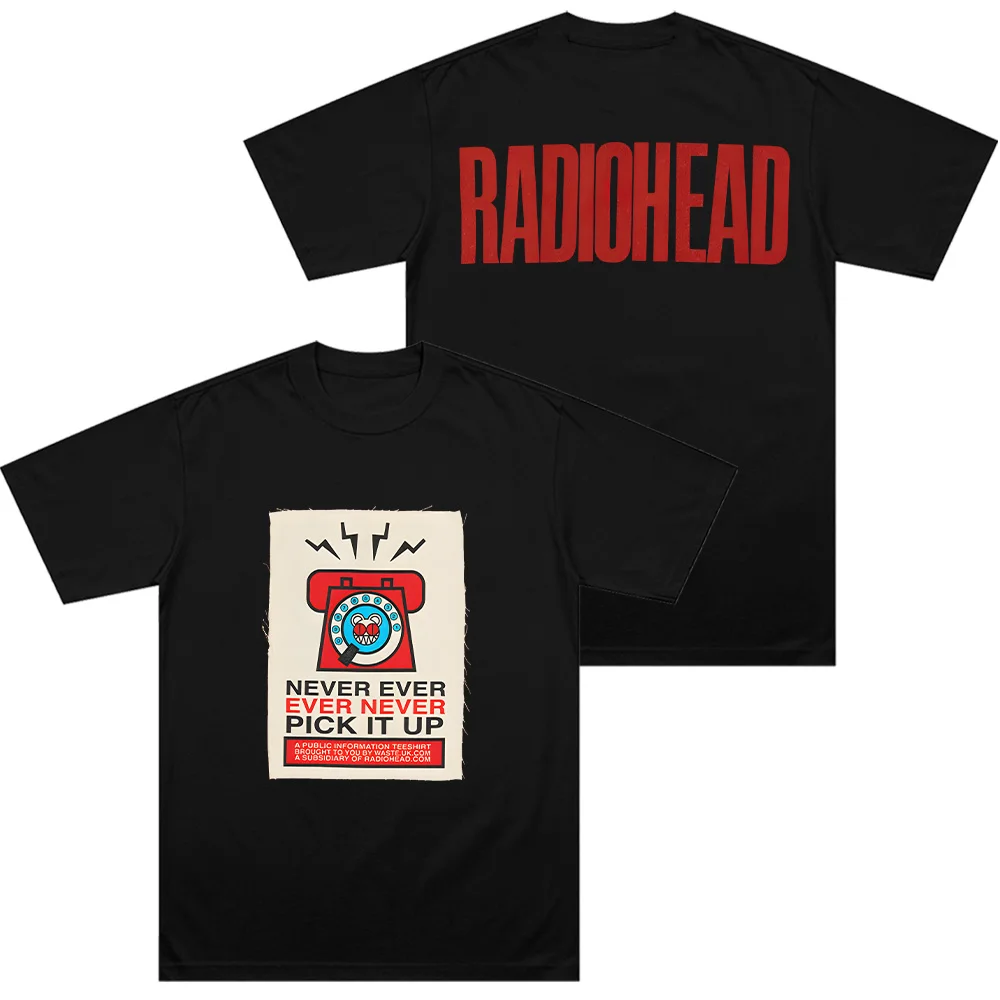 

Футболка с нашивкой Harajuku Pick It Up Radiohead Rock Band, хлопковая мужская верхняя одежда с короткими рукавами, летние эстетические футболки высокого качества