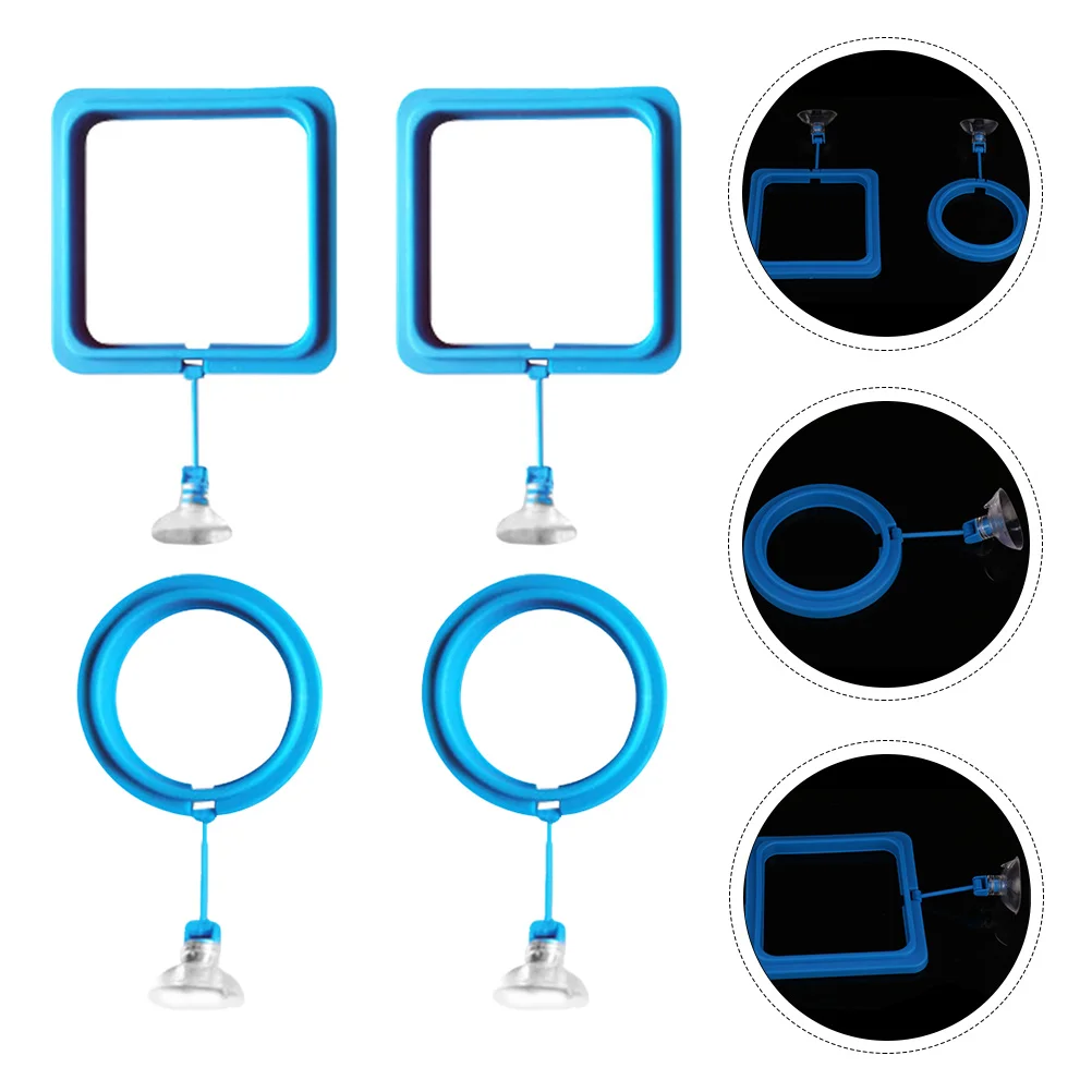 

4pcs Fish Feeding Ring Suction Cup Aquarium Feeder Lightweight Durable Buoyant Easy Clean Floating Food Tray Tank Accessory