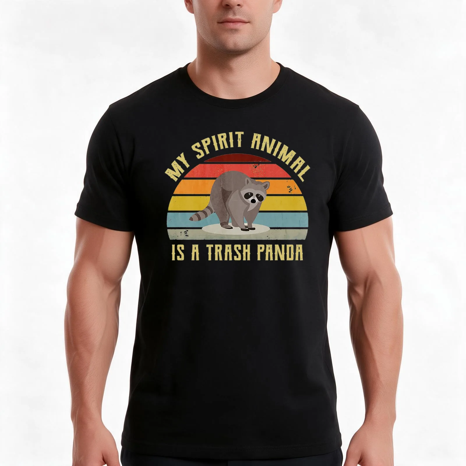 My Spirit Animal Is Trash Panda Funny Transh And Raccoon Lover Vintage Design T-Shirt, Summer Casual Cotton Tee, 100% Cotton