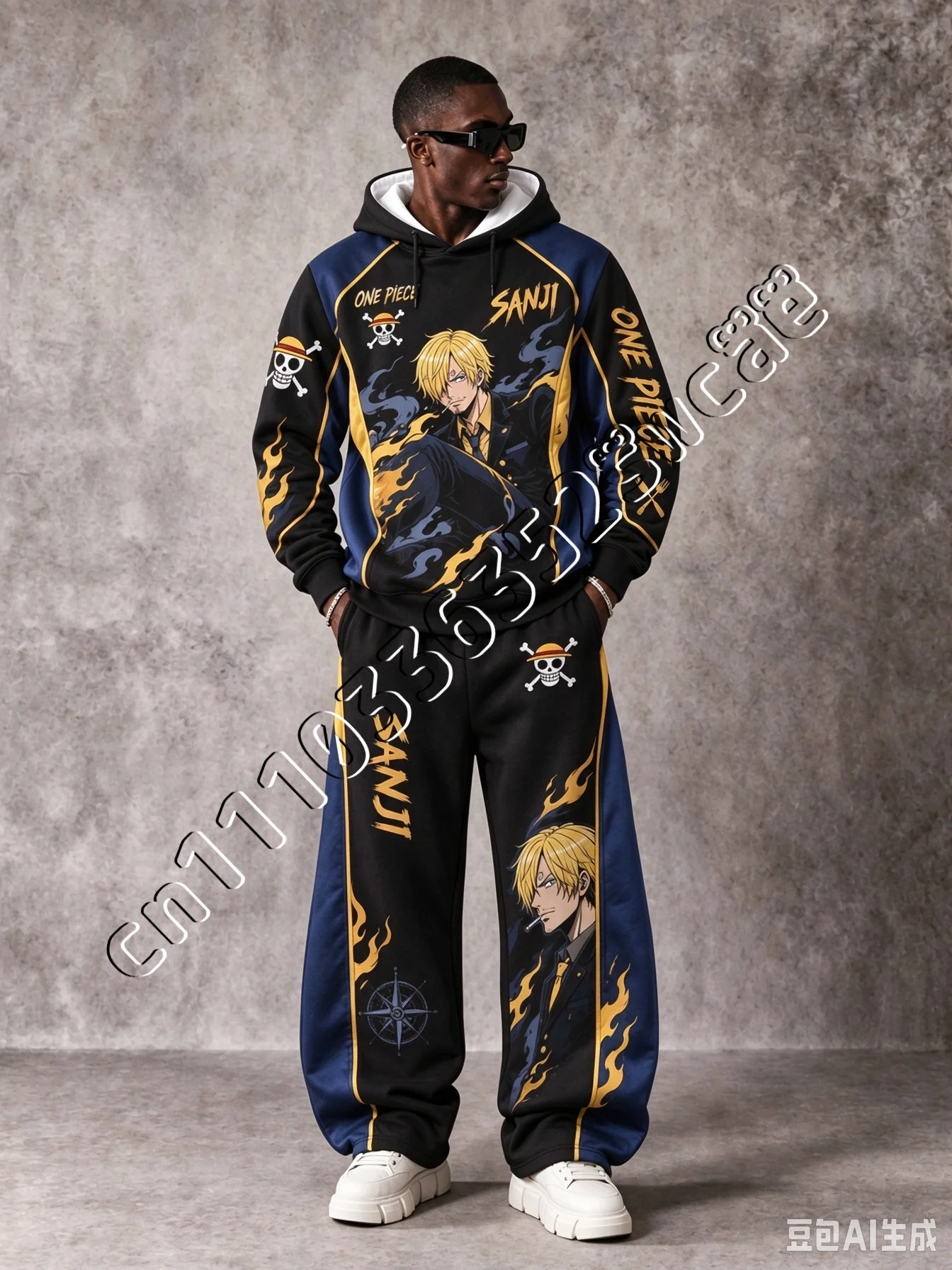 26/27 Neues One Piece Tony Tony Chopper Hoodie-Set Herbst Winter Trendiges Unisex Street-Fashion 2-teiliges Outfit Familien-Set – Detail 8