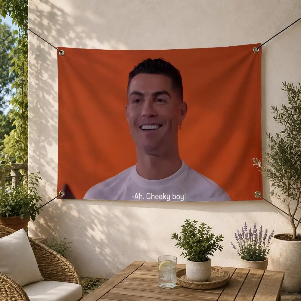 Meme Sport C-Cheeky Boy Ronaldo Flags Decorative Flag Banner for Outdoor Garden Yard Camping Party Home Wall Hanging Decor