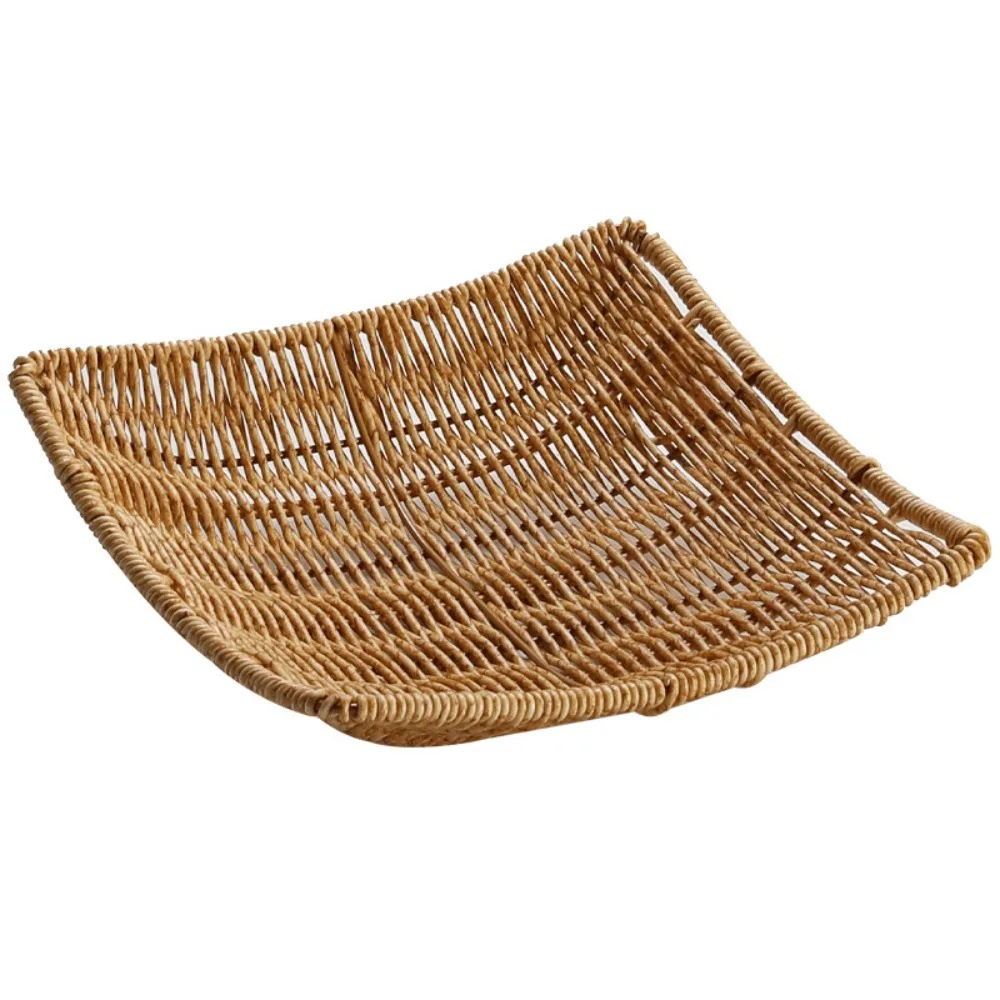 Handmade Rattan Storage Trays Multi-Purpose Home Decoration Crafts Snacks Breakfast Storage Basket Sundries Organizer