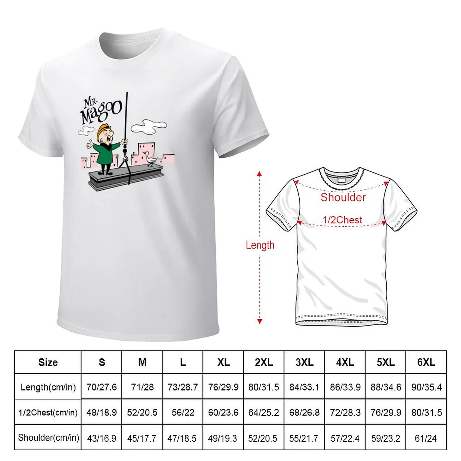 Mr. Magoo T-shirt retrò cartoon tees t-shirt da uomo in cotone vestiti kawaii vestiti taglie forti t-shirt grafiche da uomo