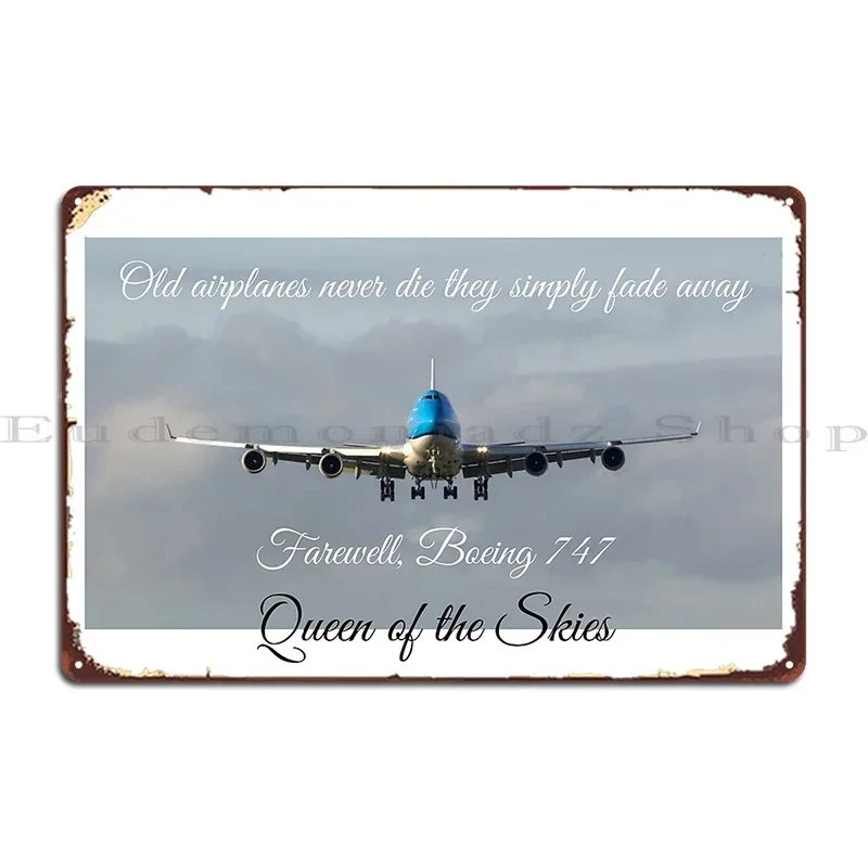 Old Airplanes Never Die They Simply Fade Away Metal Plaque Cinema Poster Pub Plates Retro Print Tin Sign Poster