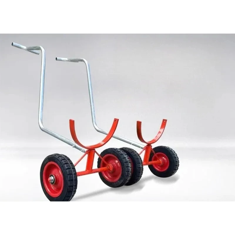 

Four-wheel Transport Steel Galvanized Pipe Push-pull Trolley Transporting Heavy Pipelines