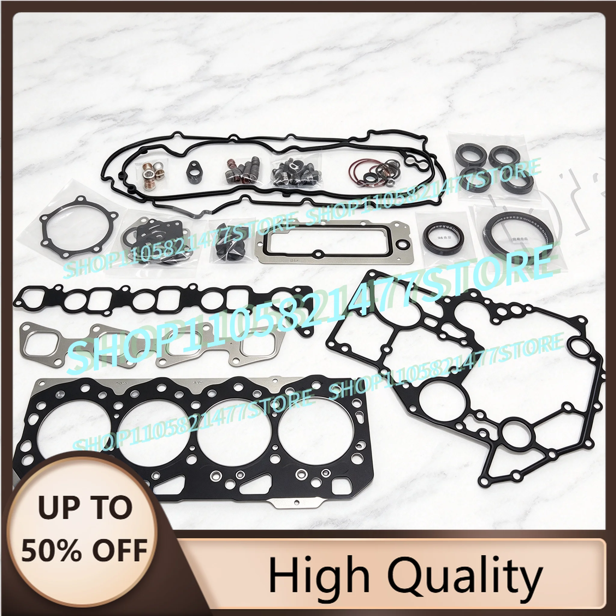 For 4JK1 Overhaul Rebuild Kit Piston Rings Cylinder Liner Full Gasket Set Engine Repair Parts 8-97355-672-2 95.4*2H+1.5+3