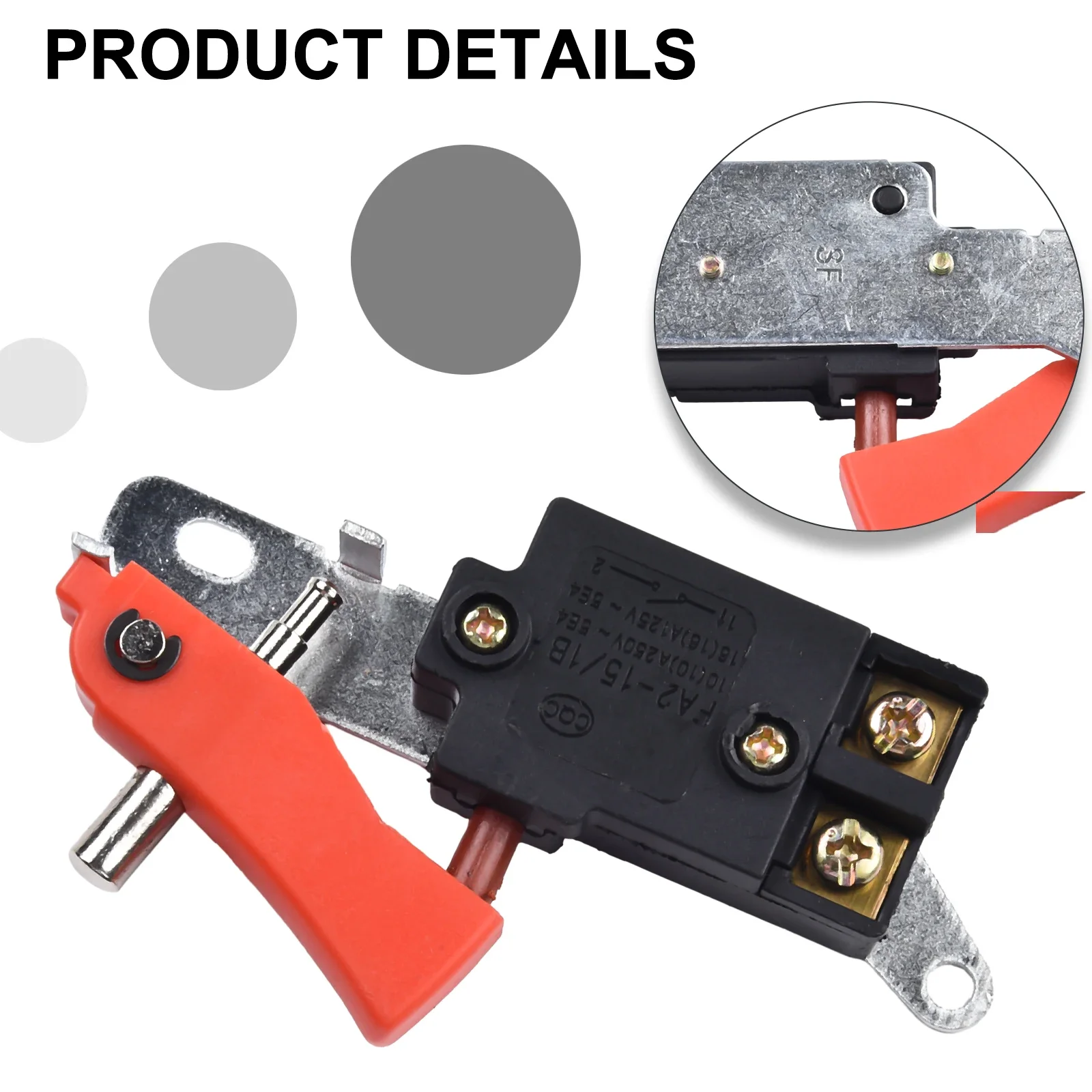 Interruptor elétrico do controle de velocidade, interruptor do disparador, peças sobresselentes, plástico do metal, ferramentas elétricas, acessórios, PH65A, 1Pc