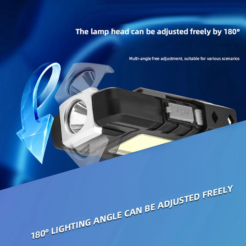1 Pieces Multi-Purpose Type-C Rechargeable Head Light LED Running Light Outdoor Backpack Clip Walking Lamp