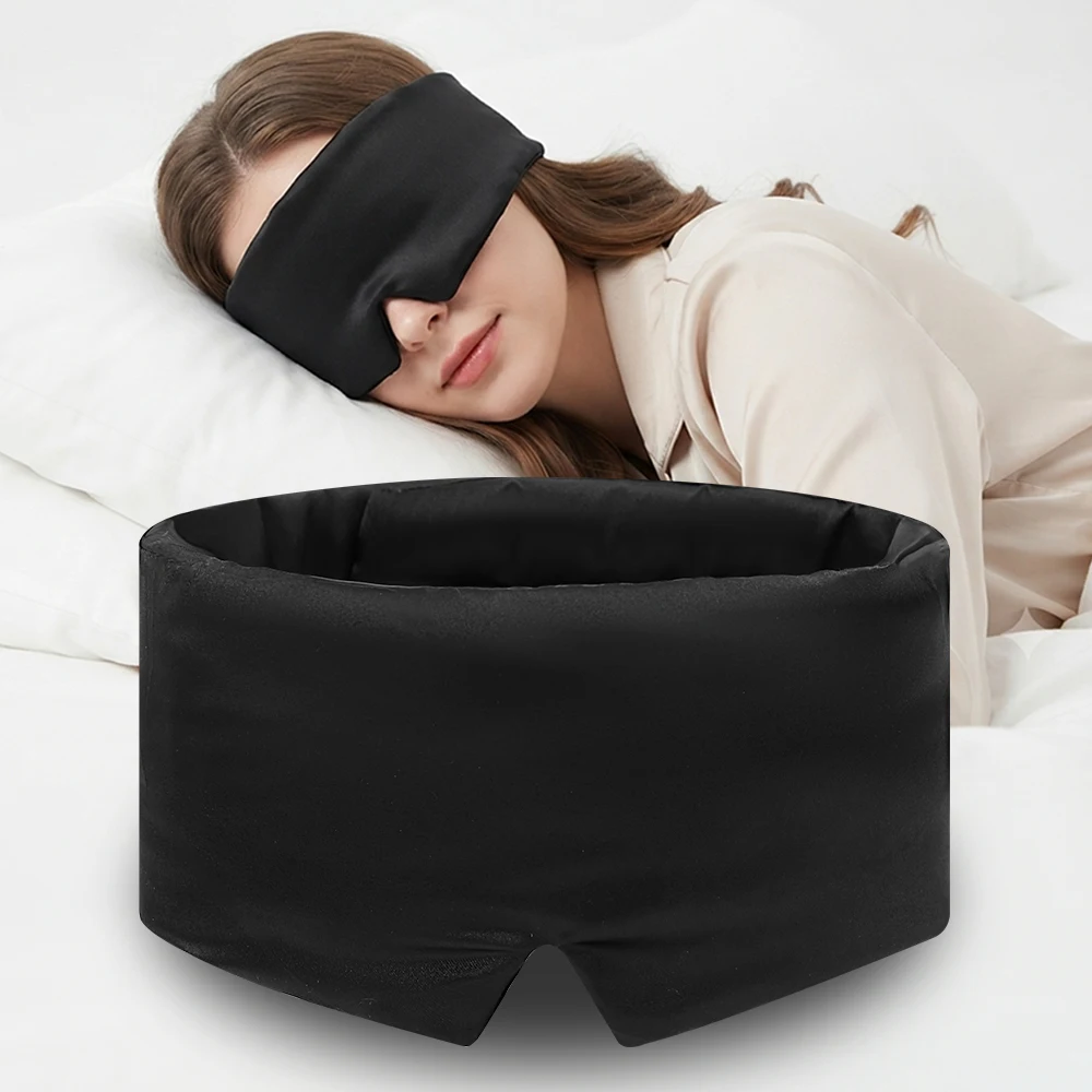 Soft Pressureless Sleeping Sleep Mask, Adjustable Wide Velcro Blocking Light Eyemask Eyeshade for Travel & Airplane & Nap