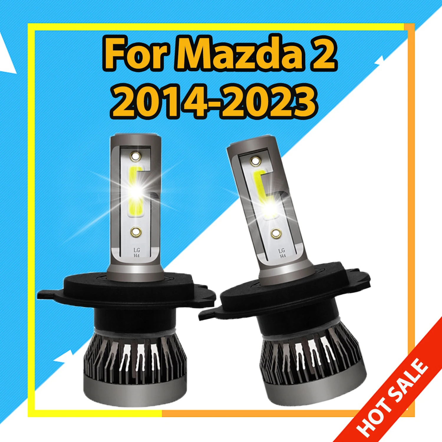 

Комплект для переоборудования светодиодных фар H4, лампы для Mazda 2 2014-2023, дальний/ближний свет, автозапчасти, лампочки с подсветкой чипов COB