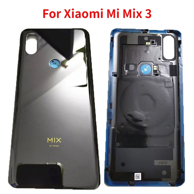 

For Xiaomi Mi Mix 3 Back Battery Cover Rear Housing Door Glass Case Repair Spare Parts With NFC