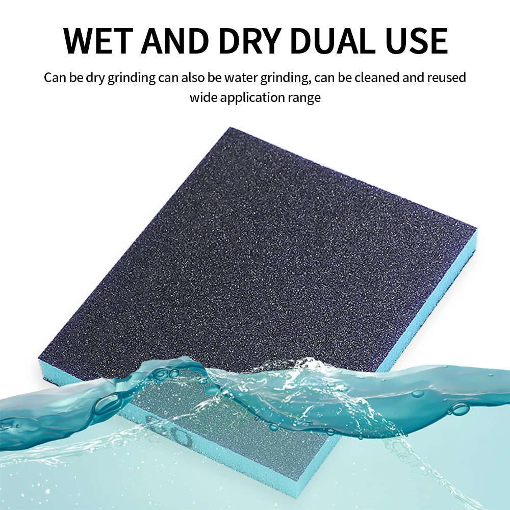 5pcs Sanding Sponge 60-320 Grit Washable and Reusable Wet Dry Sanding Blocks for Metal Wood Polishing Abrasive Tool 120*96*13mm