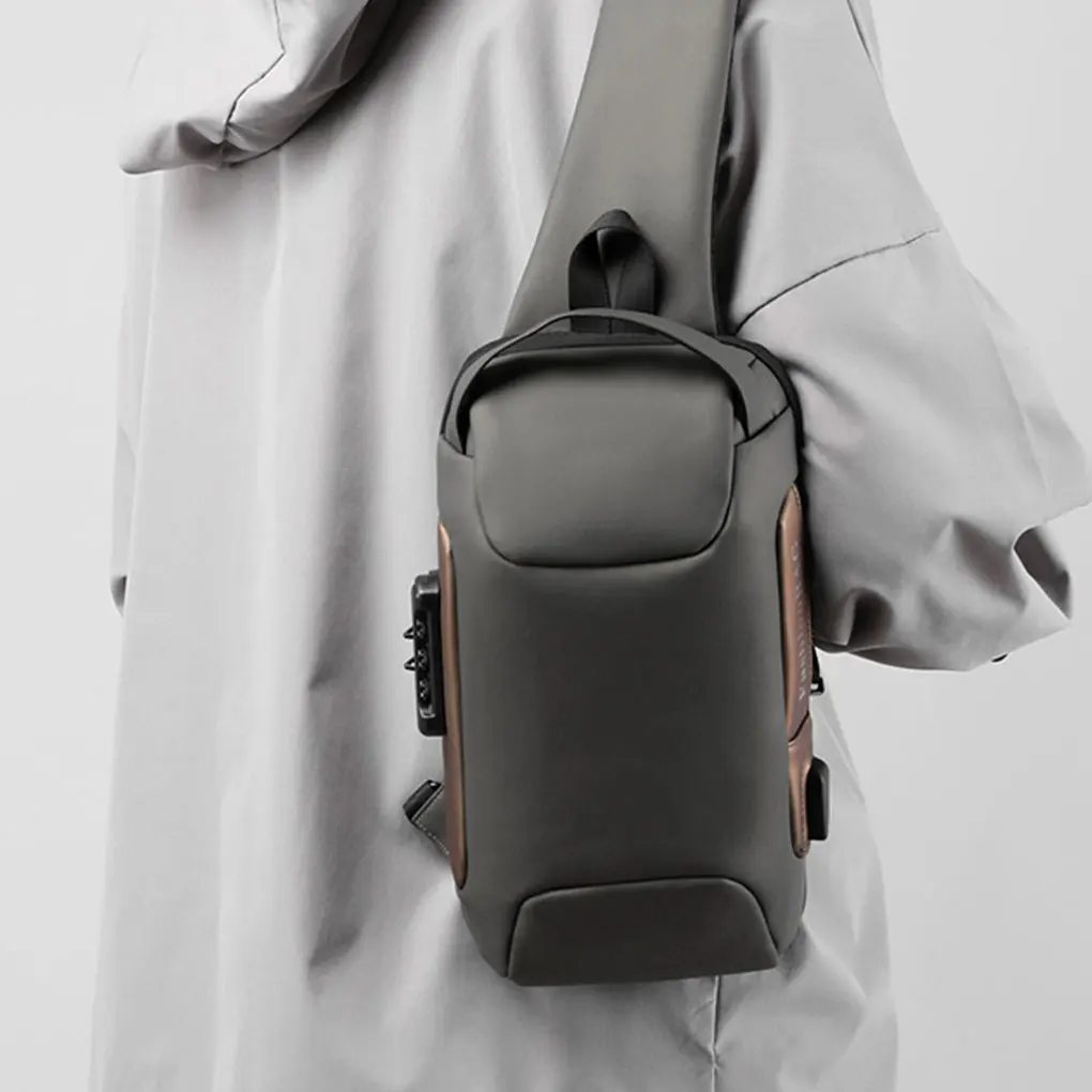 

Breathable Shoulder Bag For Convenient Storage And Easy Carry When Going Out Waterproof And Durable Grey gold matching