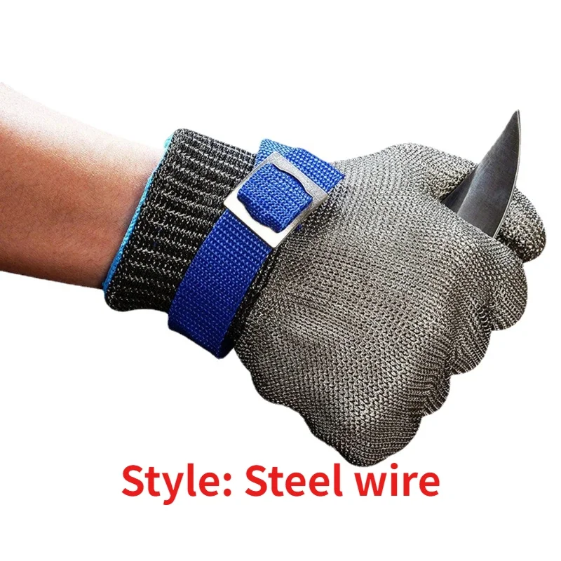 Garden Fishing Gloves Stainless Steel Grade 5-9 Cut and Abrasion Resistant Slaughter Handguard Labor Protection Wire Gloves