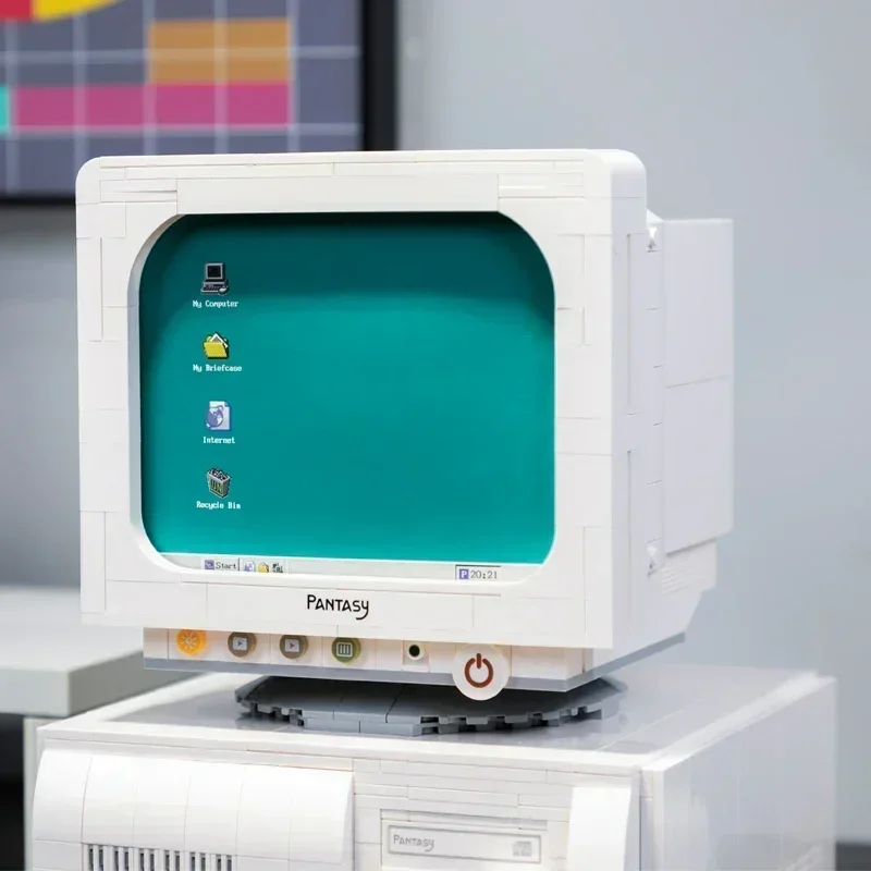 Nostalgia เกมคลาสสิค Moc 85005เดสก์ท็อปย้อนยุคคอมพิวเตอร์90s โมเดลโฮสต์เมาส์และคีย์บอร์ด1800ชิ้นชุดของเล่นอิฐบล็อกตัวต่อชุดของขวัญ