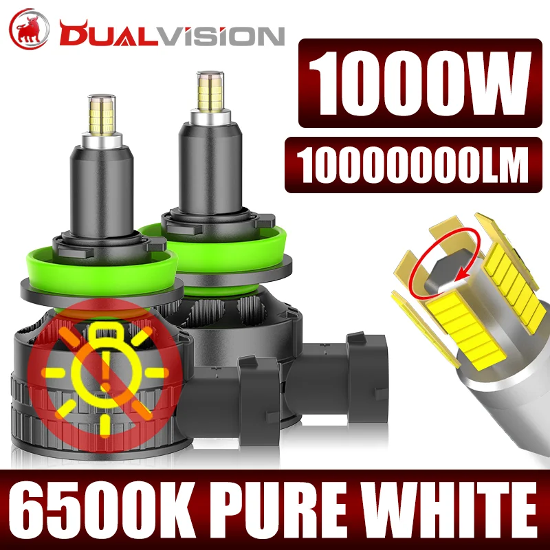 

360 H7 LED Canbus 1000W 6 Sided CSP Chips Car Headlights H11 H8 H9 HB3 9005 HB4 9006 9012 HIR2 Led Lights 6500K Fog Lamp 12V 24V