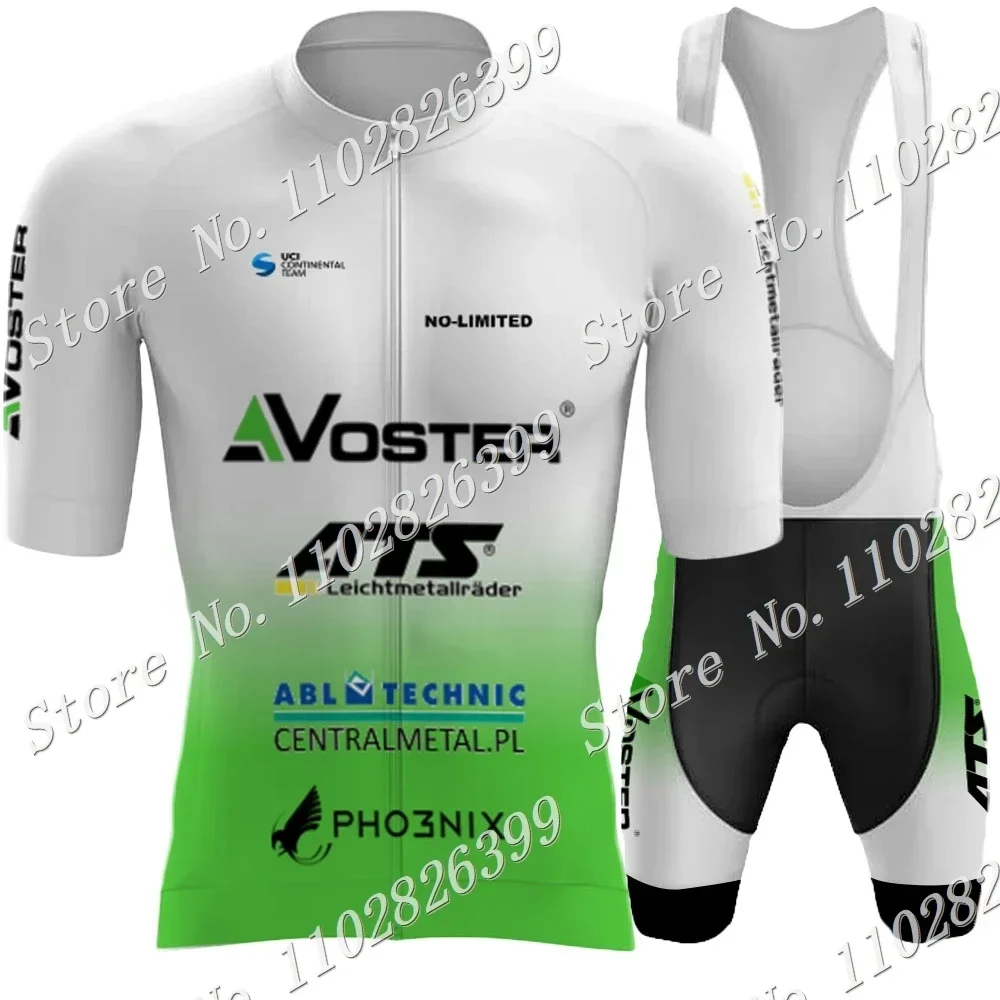 Team Voster-ATS 2023 Cycling Jersey Set Poland Clothing Short Sleeve Road Bike Shirts Suit MTB Shorts Wear Maillot Ropa