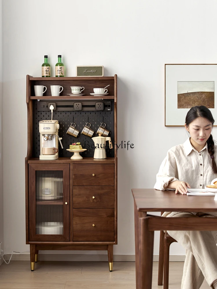 

*North American black walnut solid wood storage cabinet integrated storage cabinet against the wall